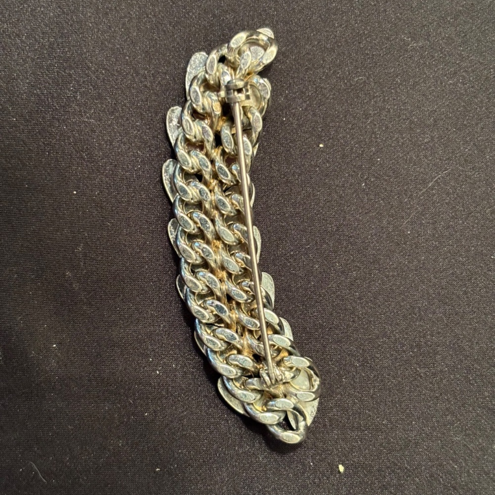 Olive Leaf Branch Silver Tone Brooch - Picture 2 of 2